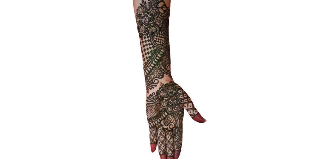 Latest Arabic Full Hand Mehndi Design for Front Hand

