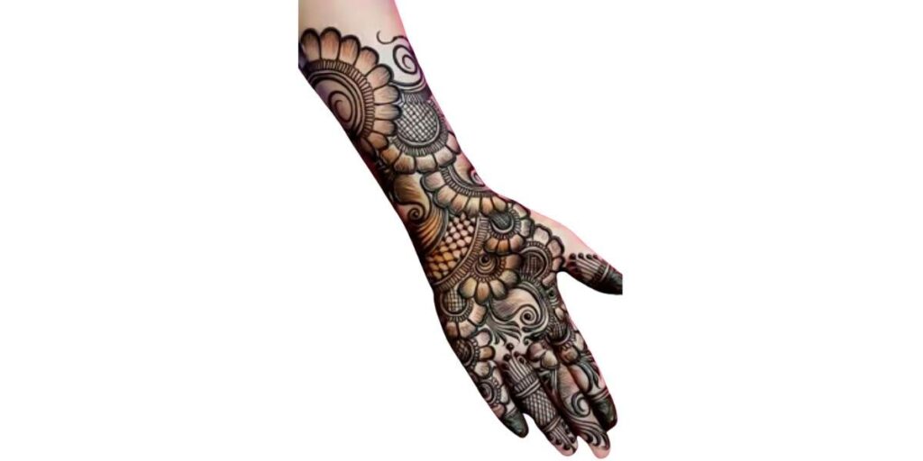 Elegant Floral Mehndi Design with Modern Shading