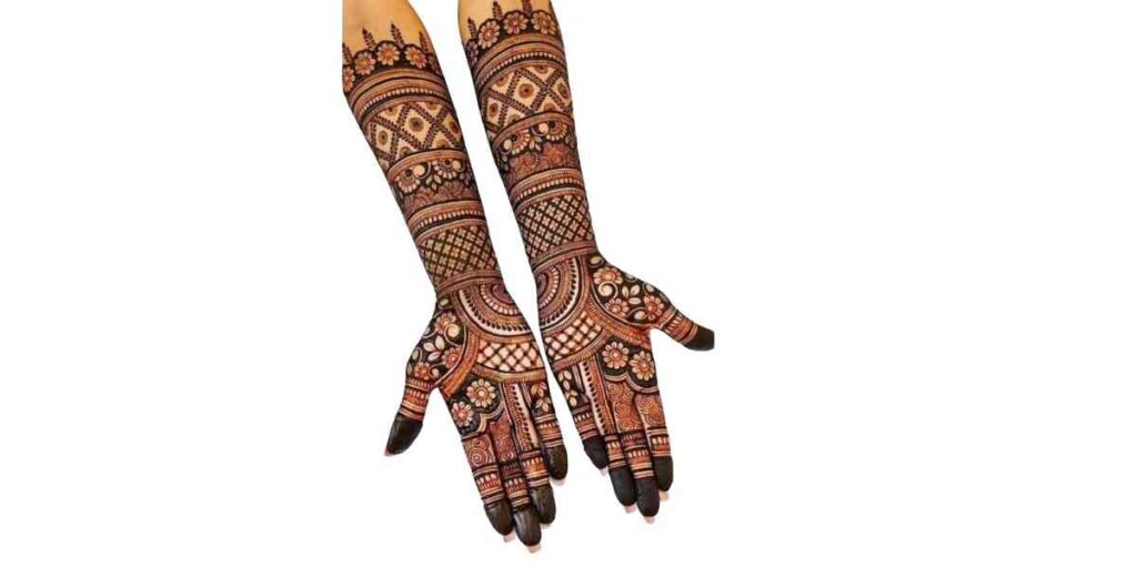 Beautiful Rajasthani-Style Mehndi Design with Deep Stain