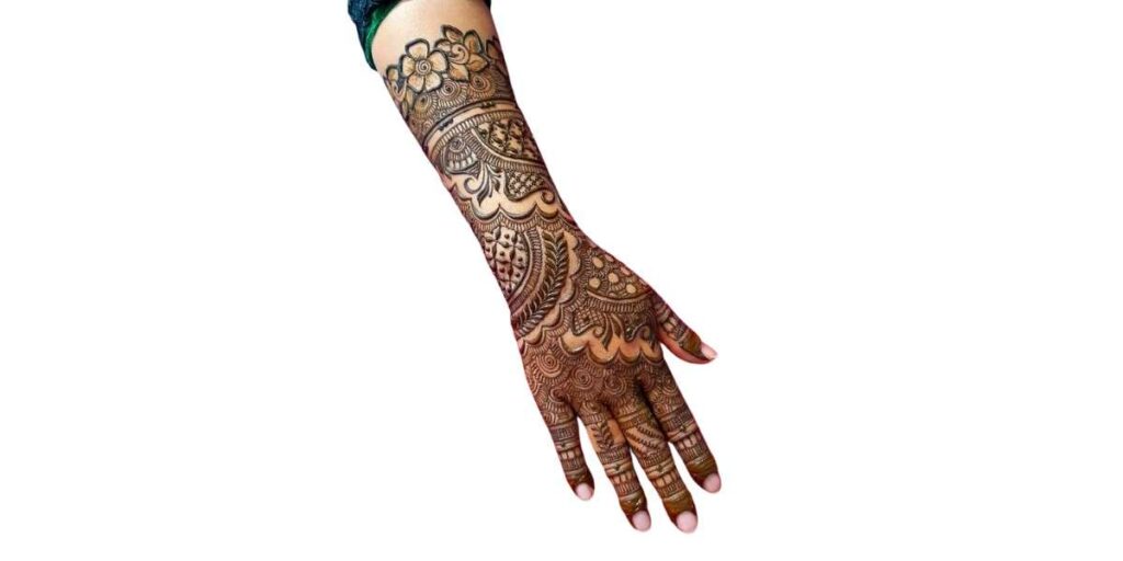 Graceful Floral and Paisley Full-Hand Mehndi Design