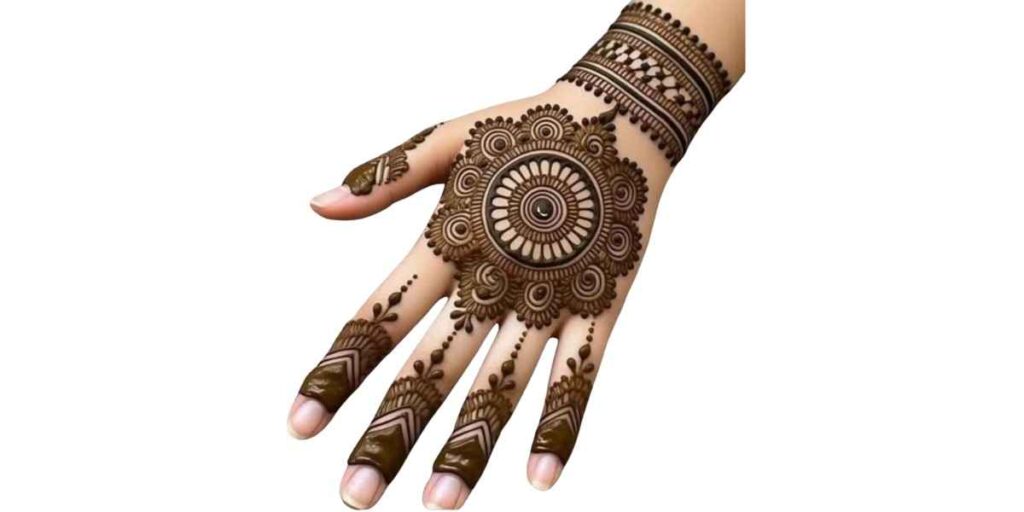 Stunning Circular Mandala Mehndi Design Back Hand