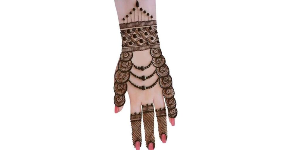 Unique Chain Style Mehndi Design Back Hand