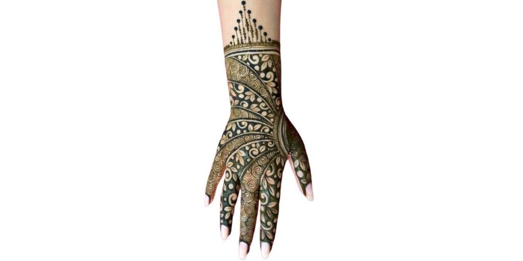 Swirl Pattern Mehndi Design Back Hand