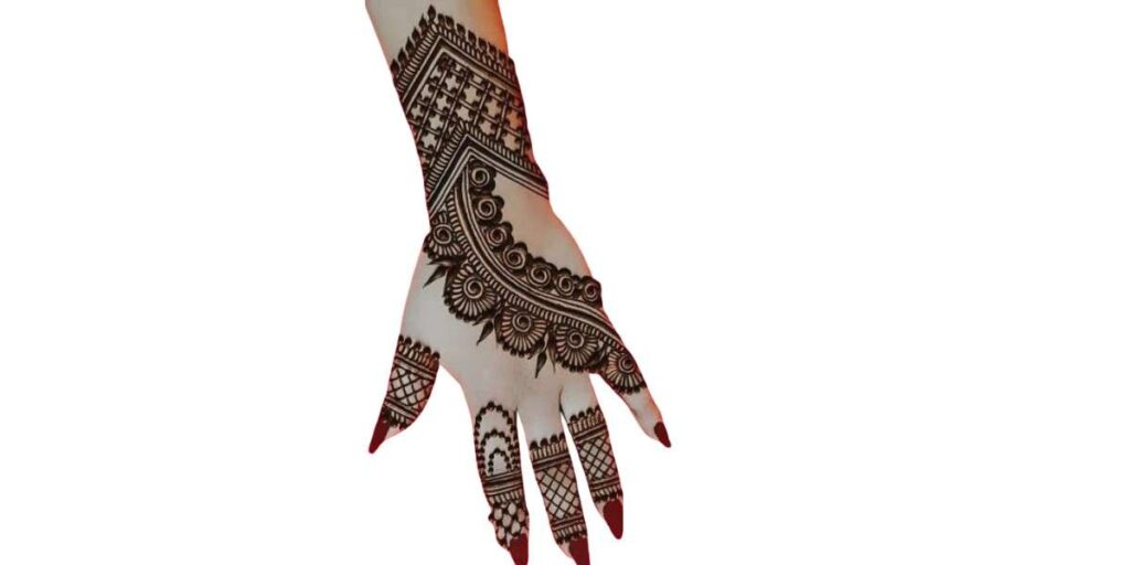 Netted Back Hand Mehndi Design