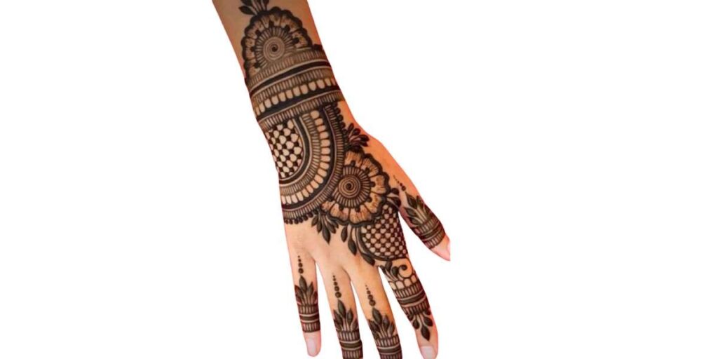 Bold Floral Dome Mehndi Design Back Hand