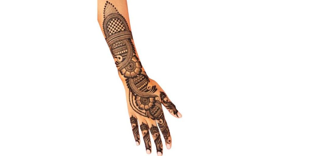 Elegant Full-Hand Floral Curve Mehndi Design