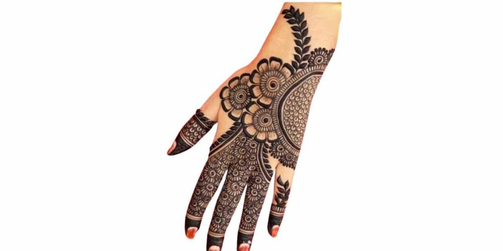 Heavy Floral Back Hand Mehndi Design