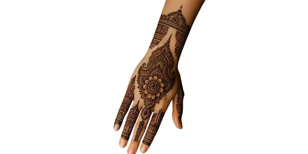 Elegant Paisley Floral Mehndi Design Back Hand