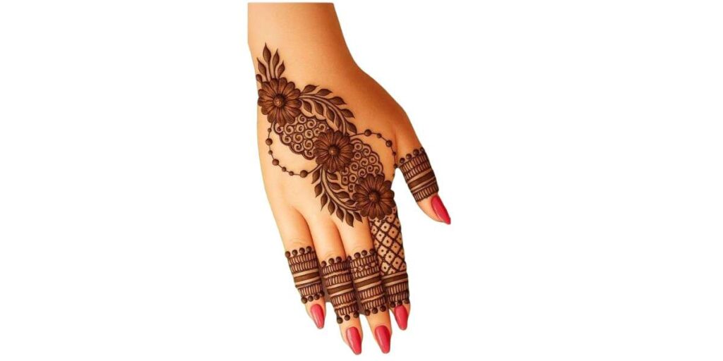 Bold Floral Back Hand Mehndi Design