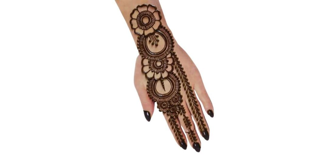 Simple Floral Chain Back Hand Mehndi