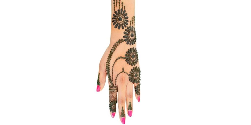 Simple Floral Back Hand Mehndi Design