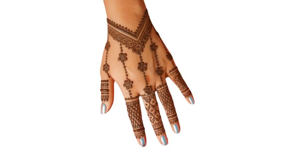 Elegant Chain-Pattern Back Hand Mehndi Design