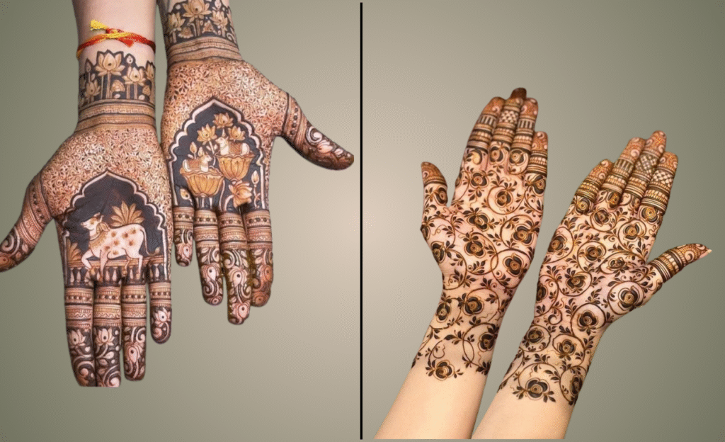 Beautiful Pichwai Front Hand Mehandi Design
