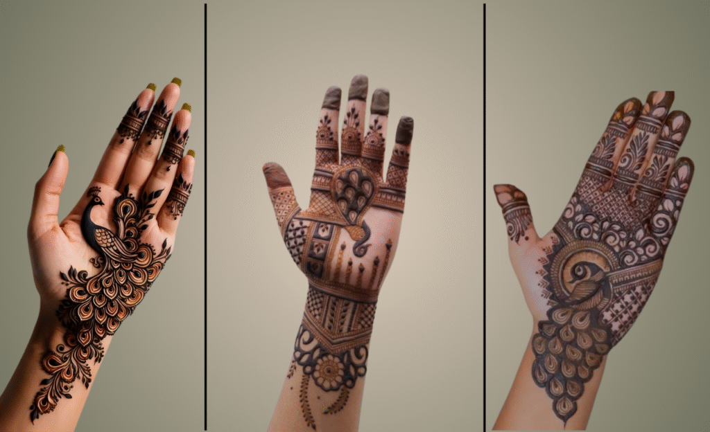 Dazzling Peacock Hand Mehndi Design