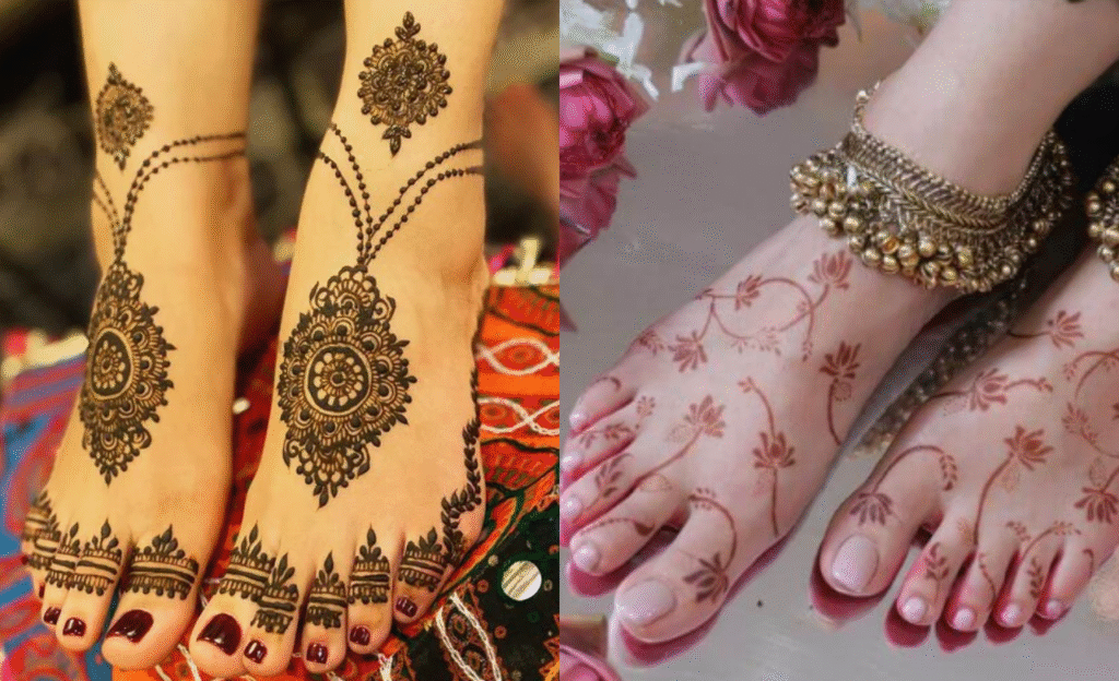Elegant Minimal Patterns for Leg Mehndi