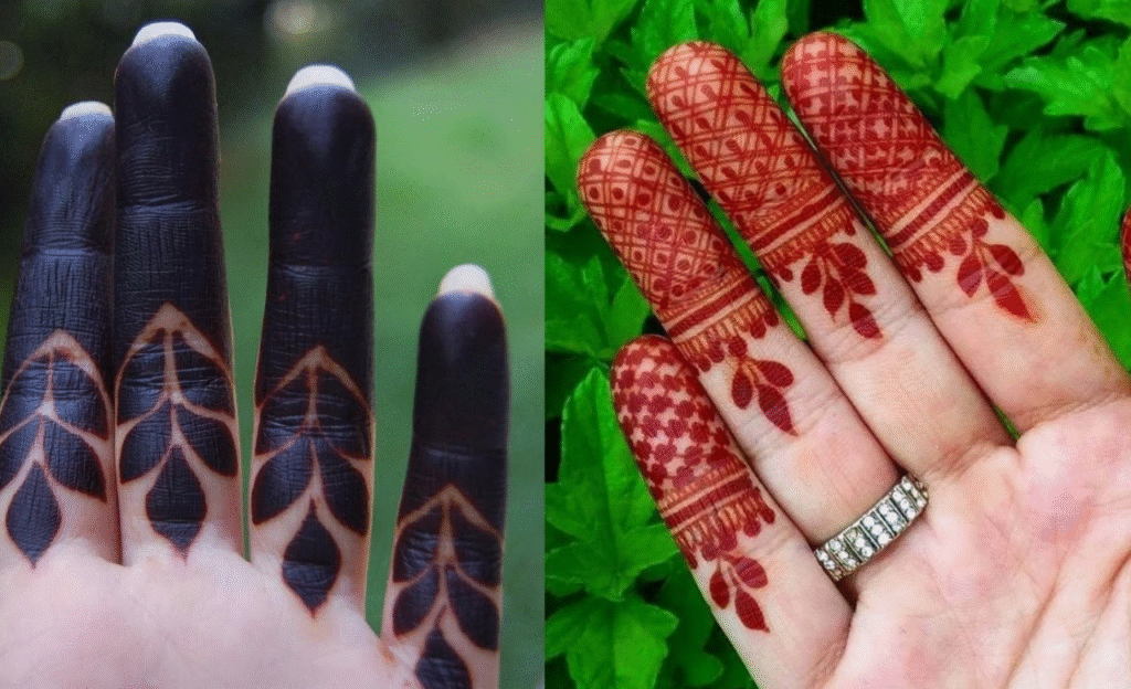 Fingertip Front Hand Simple Mehndi Design