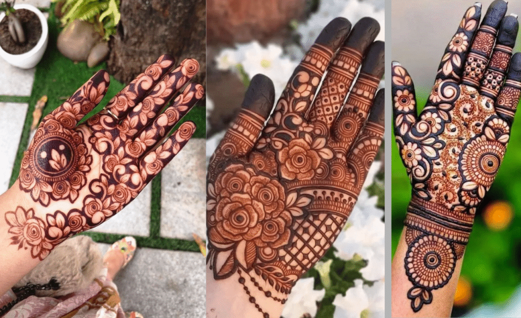 Floral Mehendi Design for Front Hand
