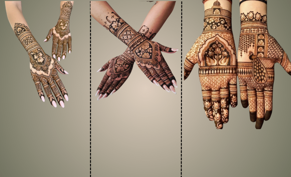 Half & Half Mehndi Design - Rajasthani Royalty