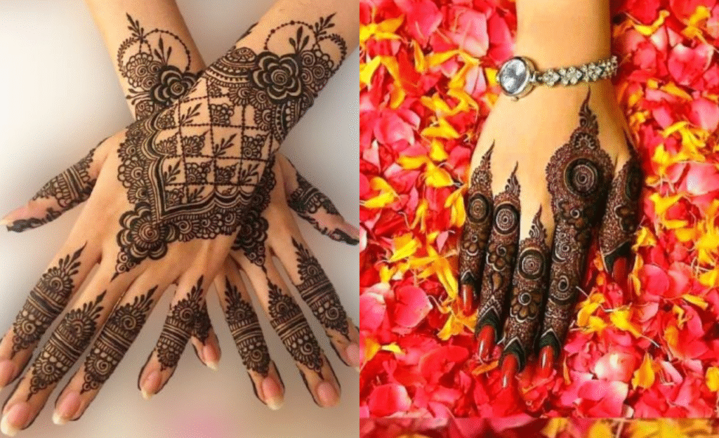 Half and Half Arabic Mehndi Style