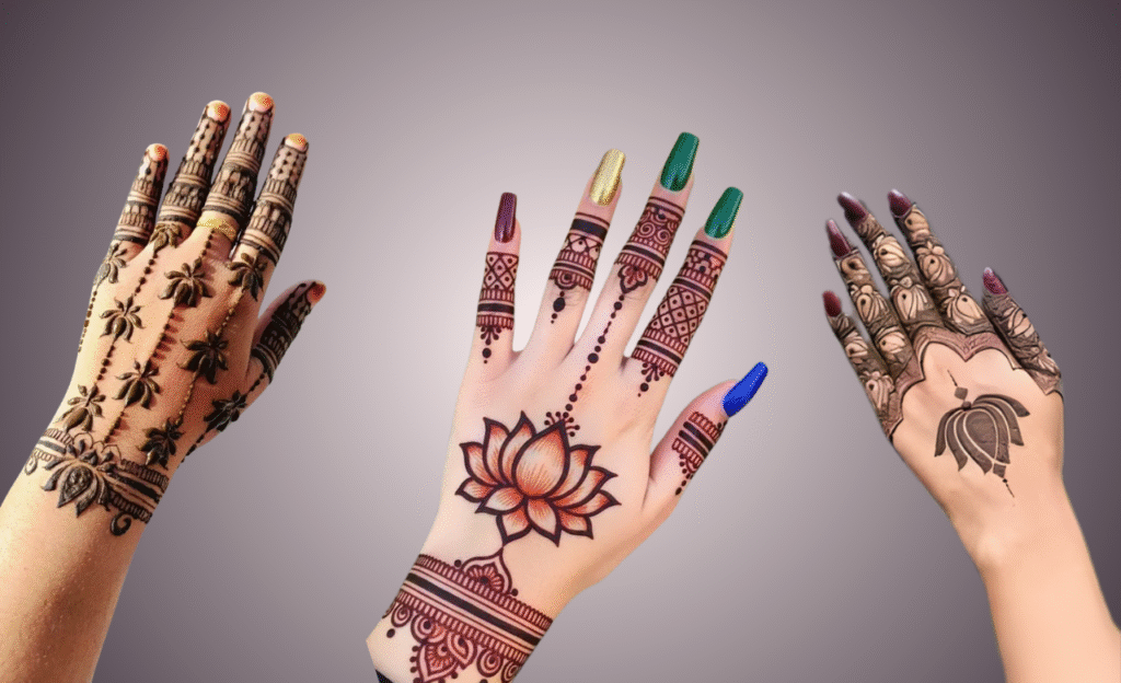 Lotus Back Hand Mehndi Design