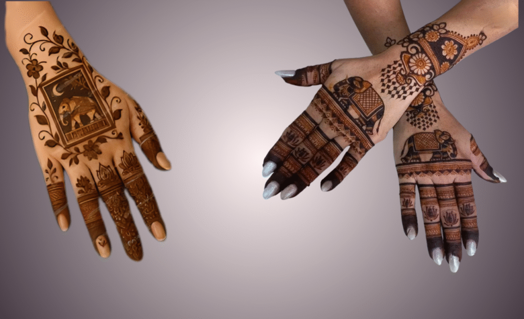 Mehndi Design: Elephant Love Back Hand