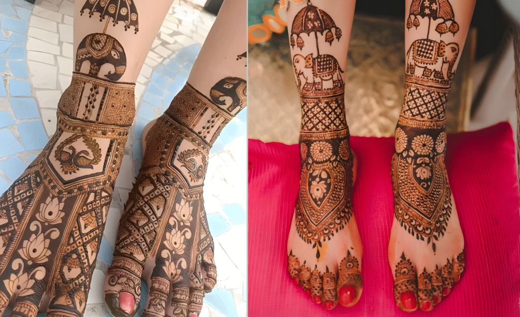Royal-Inspired Leg Mehndi Patterns
