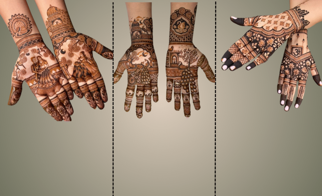 Simple Classic Half and Half Mehndi Design