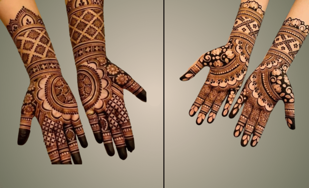 Symmetrical Bliss Front Hand Mehndi Design
