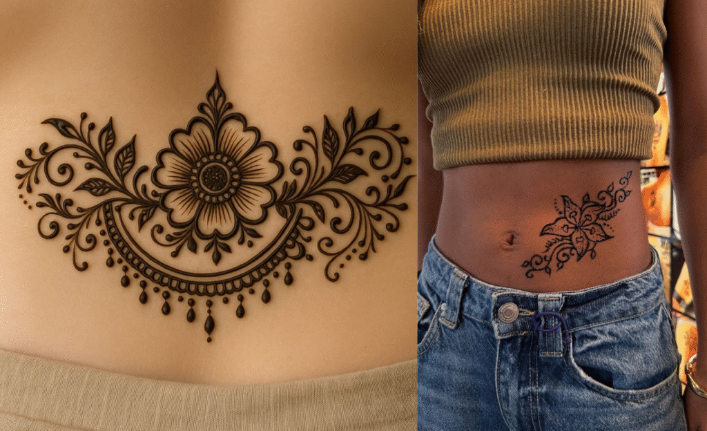 Arabic Style Waist Mehndi Design