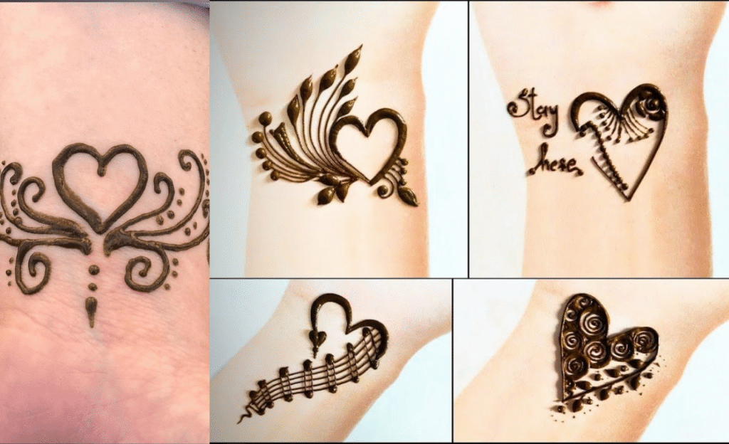 Heart Tattoo On Butterfly Tattoo On Waist Mehndi Design