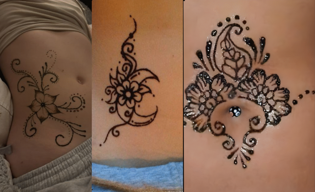 Modern Minimal Waist Mehndi Designs