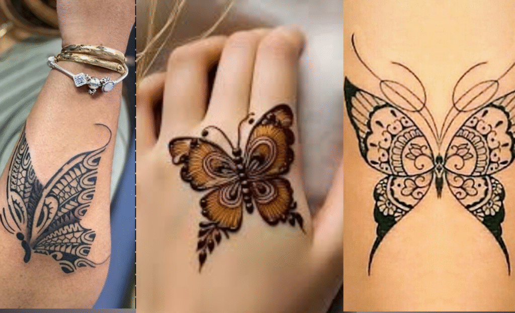 Samoan Butterfly Tattoo On Waist Mehndi Design Tattoo