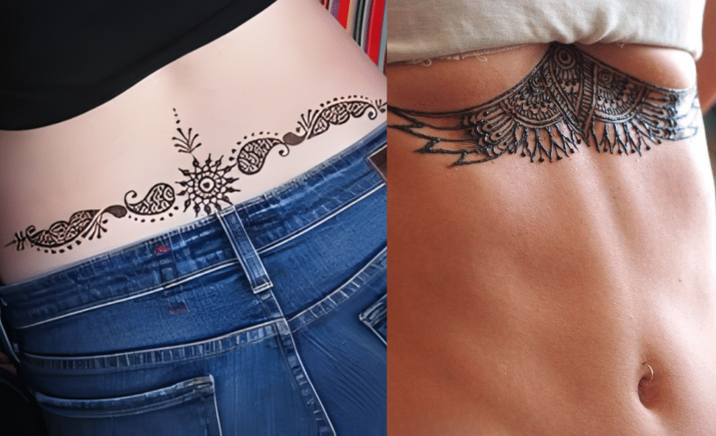 Symmetrical Waist Mehndi Concepts